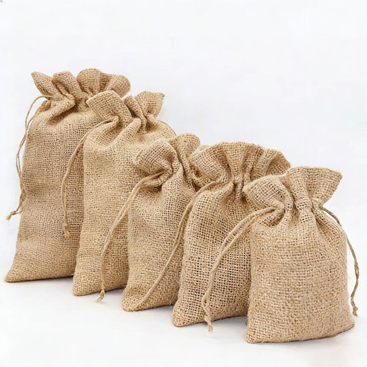 Jute Bags Personalzied,Natural Burlap Rustic Style Wedding Party Favor 100 Pcs Pack