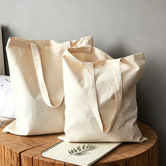 Natural Pure Cotton Shopping Bags,Handle Bags 12 Pcs Pack