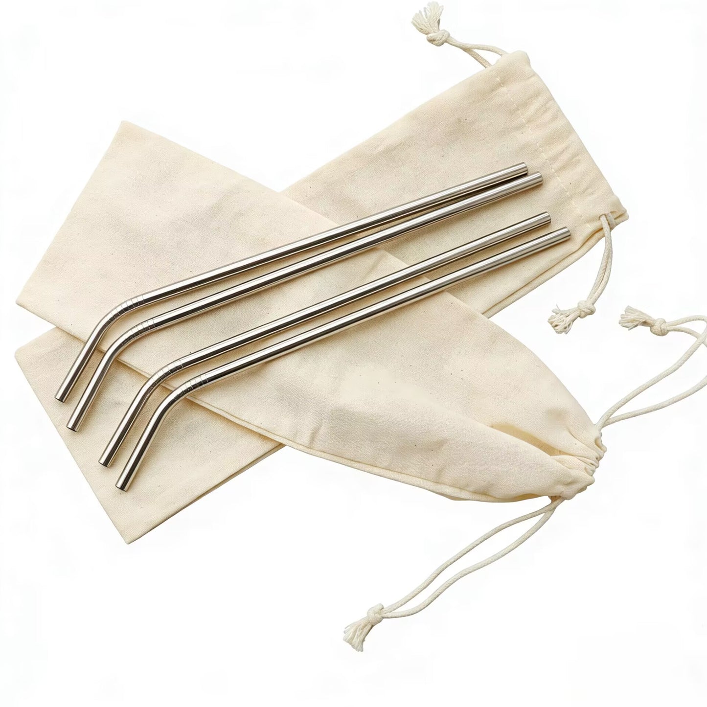 Custom Pure Cotton Drawstring Bags-Wholesale 1000Pcs For Stainless Steel Straws